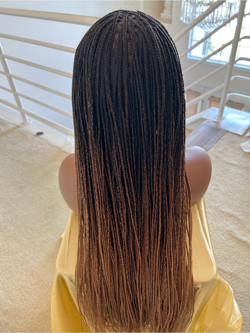 Classic Ombré and Black Braided Wig 28 inches Synthetic Wig